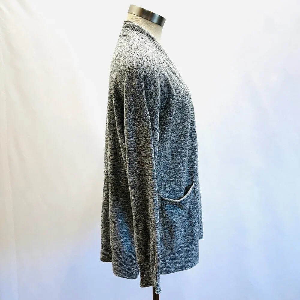 MADEWELL Women Long Sleeve Pockets Gray/White Cardigan Sweater Size Medium - Picture 6 of 11